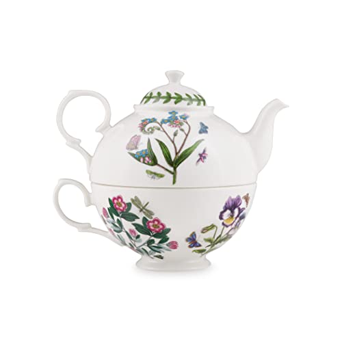 Portmeirion Botanic Garden Tea for One | Teapot, Cup, and Saucer Set | Tea Set for One with Assorted Floral Motifs | Made from Porcelain | Dishwasher Safe - Image 2
