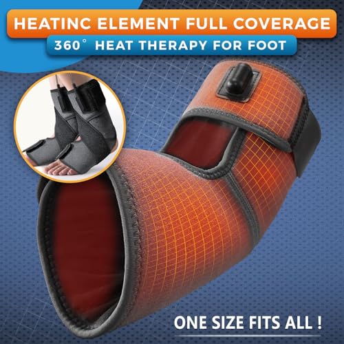 sticro 1 Pair Ankle Heating Pad for Feet Achilles Tendonitis Relief, Heated Ankle Brace Foot Heating Pad Wrap for Sprained Ankle, Arthritis Foot Heel Pain Relief (Gray) - Image 3