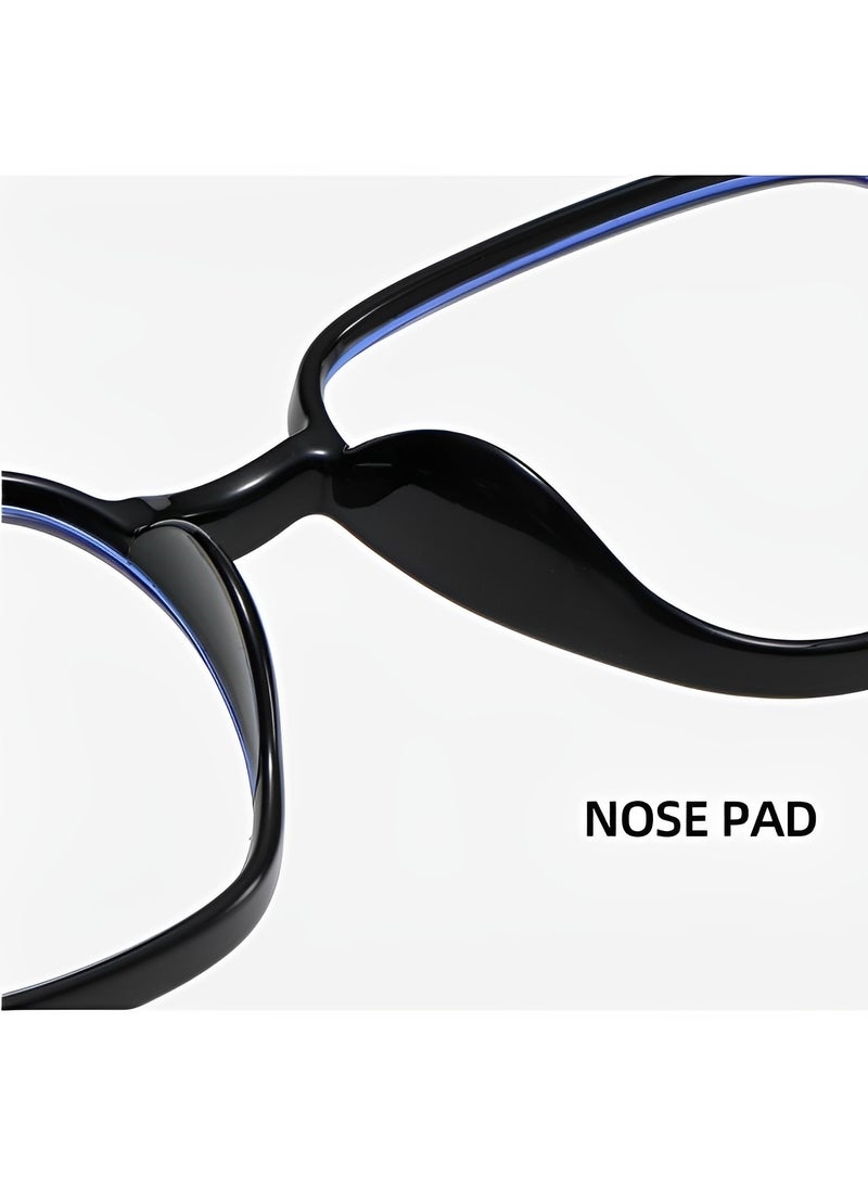 Women's Anti-Blue Light Reading Glasses Portable Fashion Ultra Light Reader Large Frame Multifocal Glasses Computer Readers