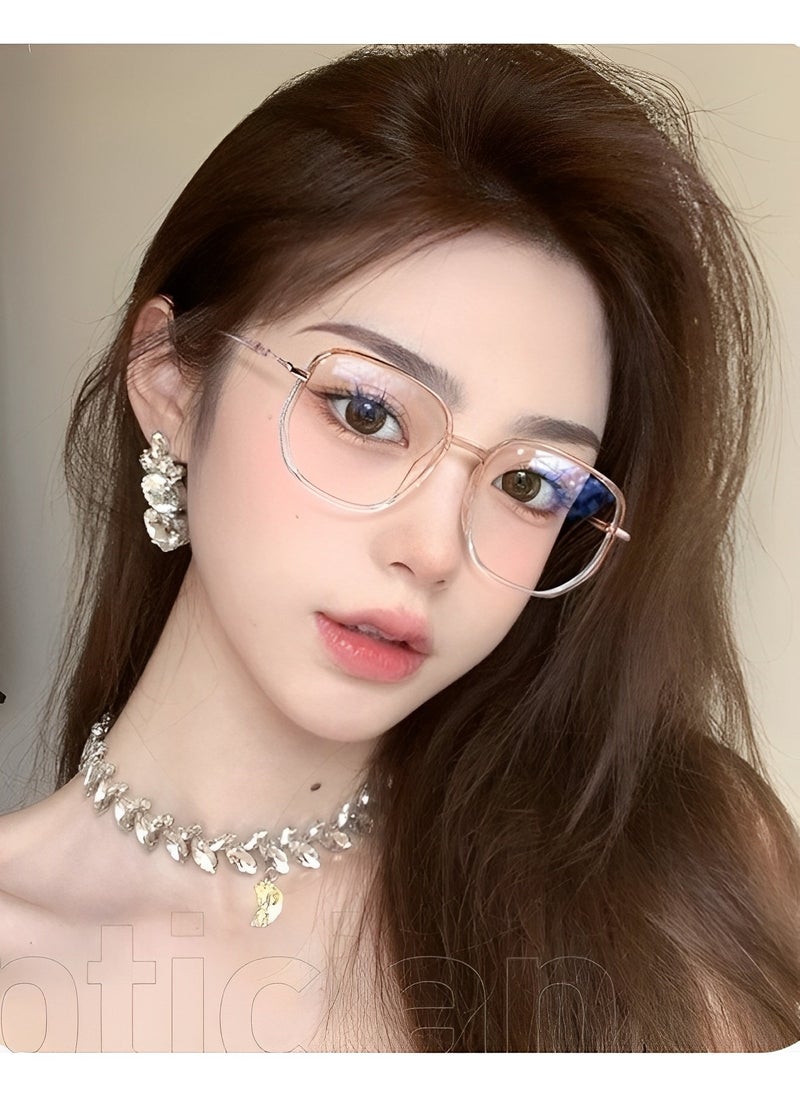 Women's Anti-Blue Light Reading Glasses Portable Fashion Ultra Light Reader Large Frame Multifocal Glasses Computer Readers
