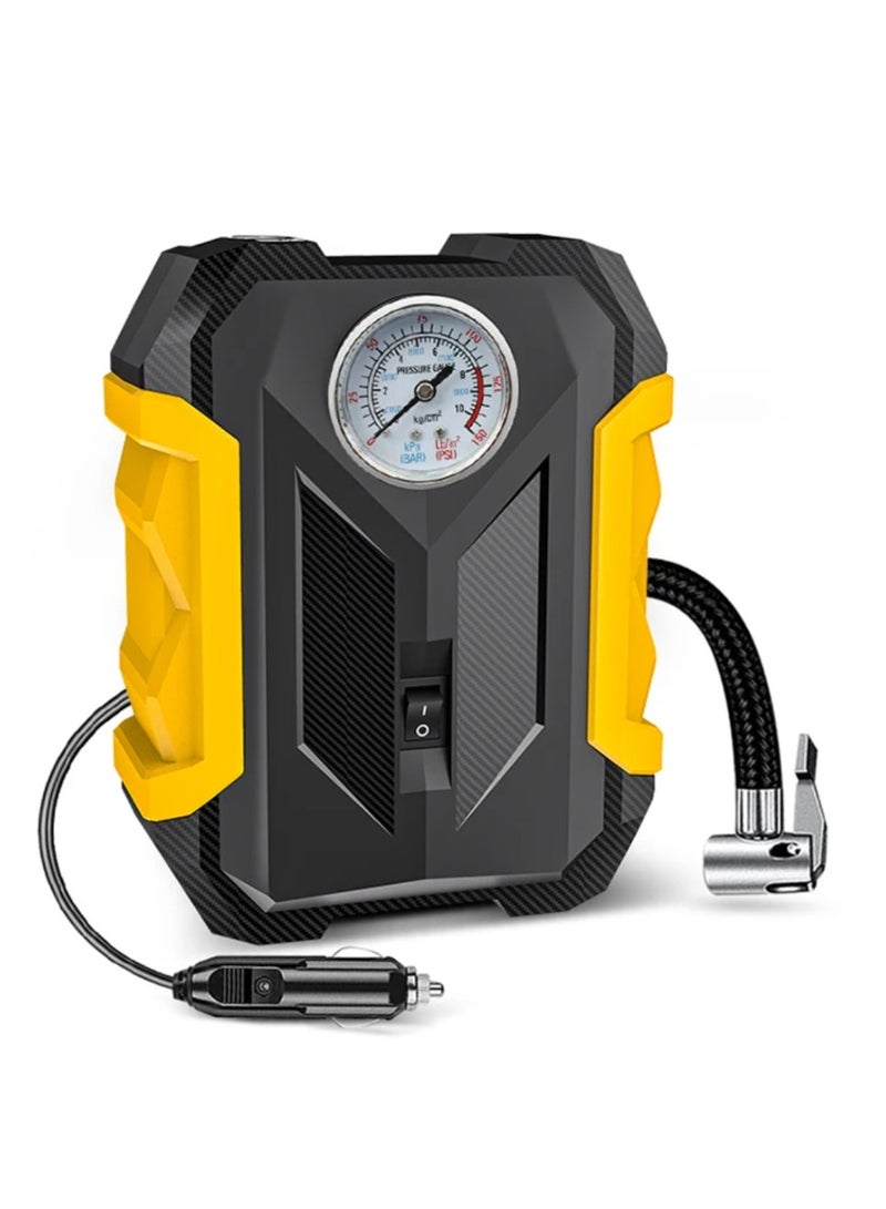 Carsun Portable Air Compressor for Car Tires - Analog Tire Inflator, 12V DC Air Compressor, Tire Inflators, Air Tire Pump with Emergency LED Flashlight - Multipurpose Air Pump for Cars, Motorcycles, Bikes, - Image 1