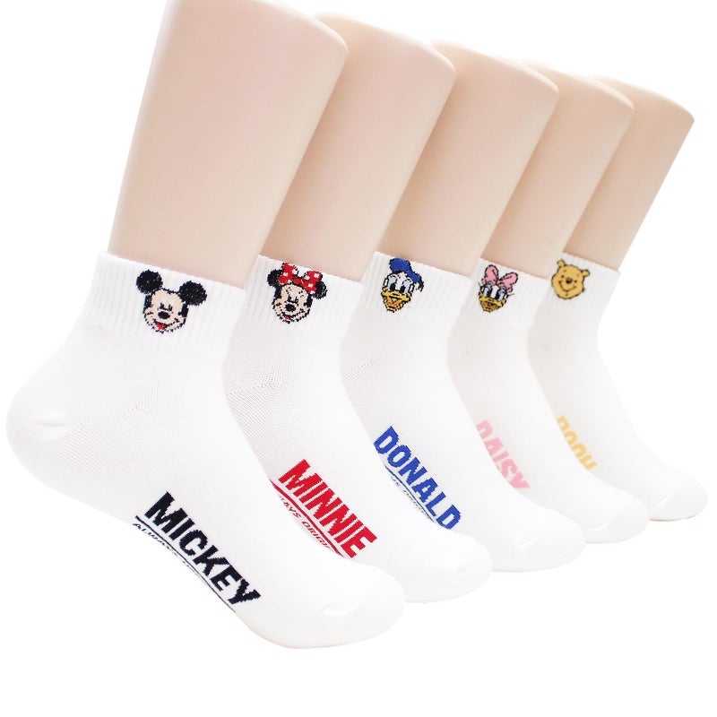 kikiya socks Socksense Cartoon Character Series Women's Original Crew Socks (US, Alpha, One Size, Regular, Regular, D Coin_5pairs) - Image 1