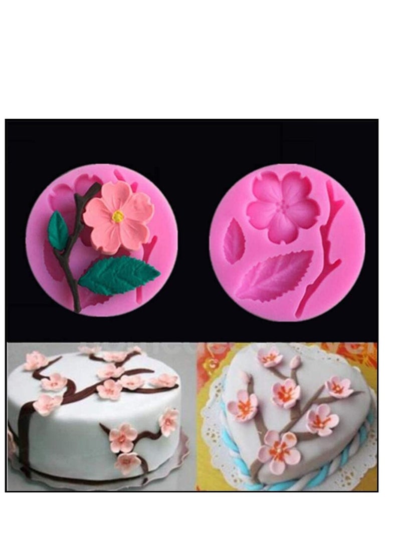 Flower Candy Mould, Chocolate Mould Polymer Clay DIY Crafting Projects and Cake Decoration Silicone Fondant Baking Kitchen Tool For Wedding Birthday, 4 Pcs - Image 3