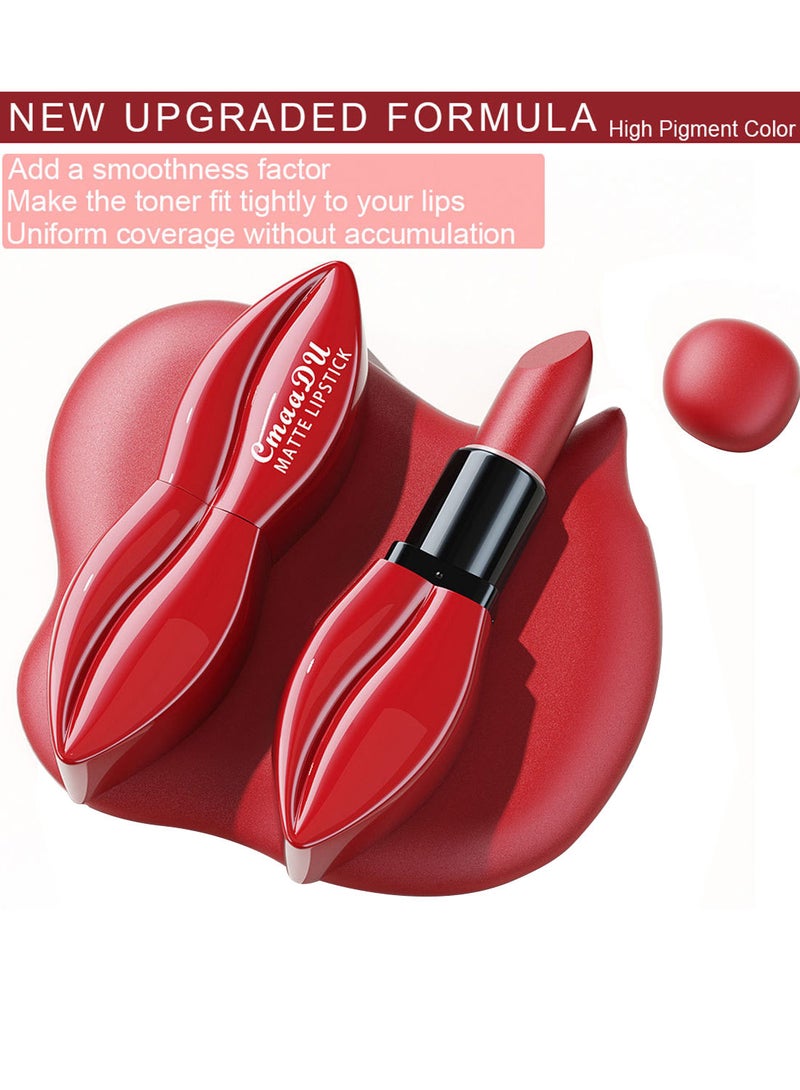 CmaaDu Lipstick Matte Velvet Long Lasting High Pigment Longwear Not Fade Waterproof Unique Weightless Lip Makeup for Women 1 Pcs - Image 4
