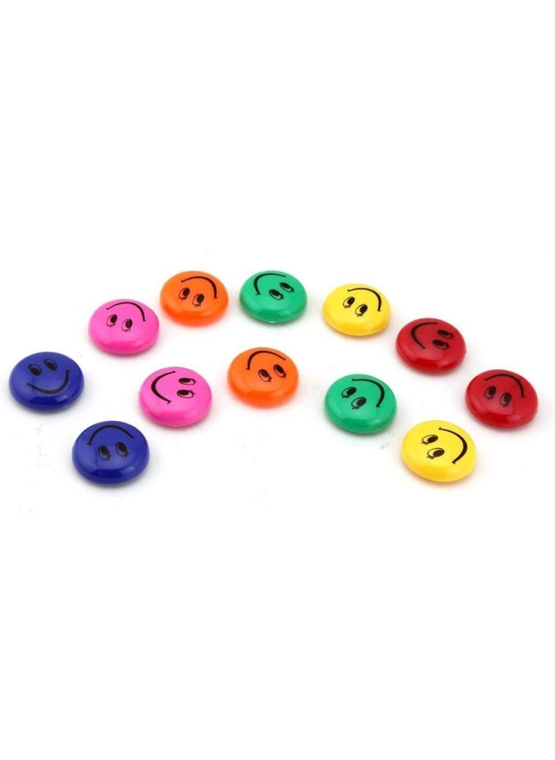 HOUSE HATCH HOUSE HATCH Plastic Smiley Magnet Buttons 3 cm Multicolour Set of 12 pcs  - Image 2