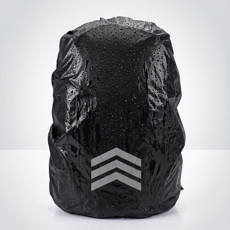 Backpack Rain Cover for Kids Students Cycling Commute Reflective 8-17L Black - Image 2