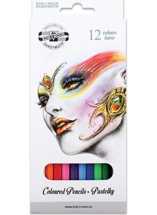 KOH-I-NOOR Colored Long Dry Paint 12 Pieces 