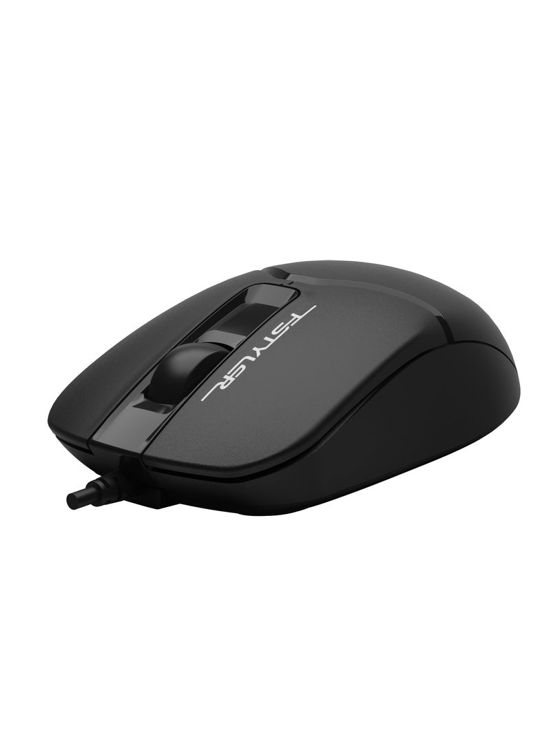 A4TECH Fstyler Silent Wired Mouse FM12ST, Dust-Resistant Wheel, Suitable for all device with USB-C and USB-A port, Black  - Image 4
