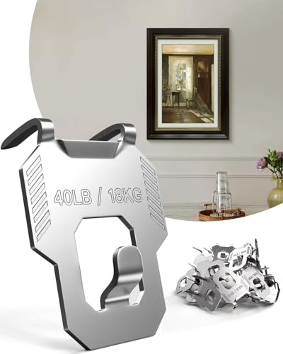 LZC 40Pcs Drywall Picture Hanger Claw: Holds Up to 40Lbs Easy Tool-Free Nail-Free Wall Hooks for Hanging Picture Mirror Photo Poster Kit - No Damage Heavy Duty Wall Hanger for Room Office Decor - Image 1