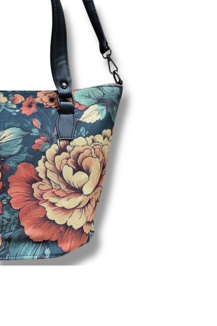 Women’s Multicolor Hand and Crossbody Bag with Printed Fabric Design”  - Image 3