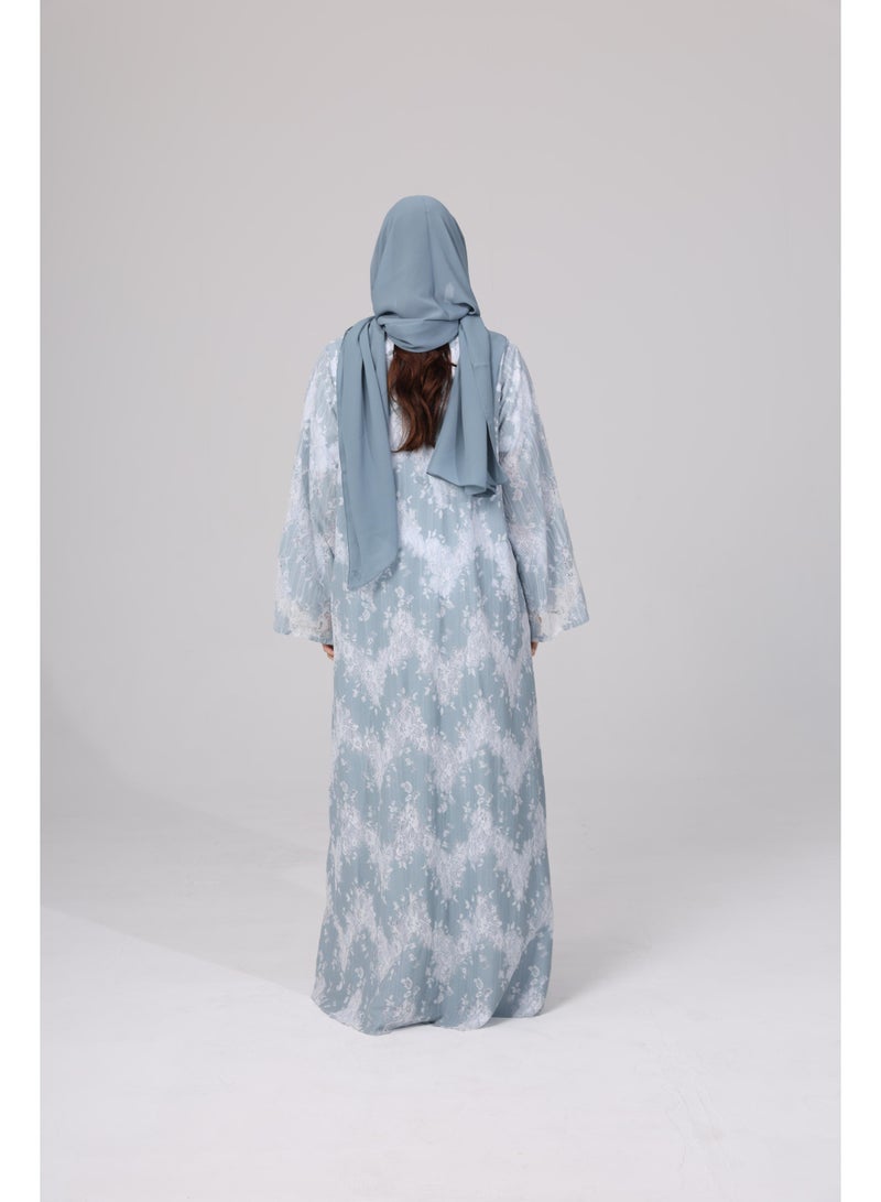 IKKXA Elegant Lace Design Colored Abaya ABY1099 - Image 4