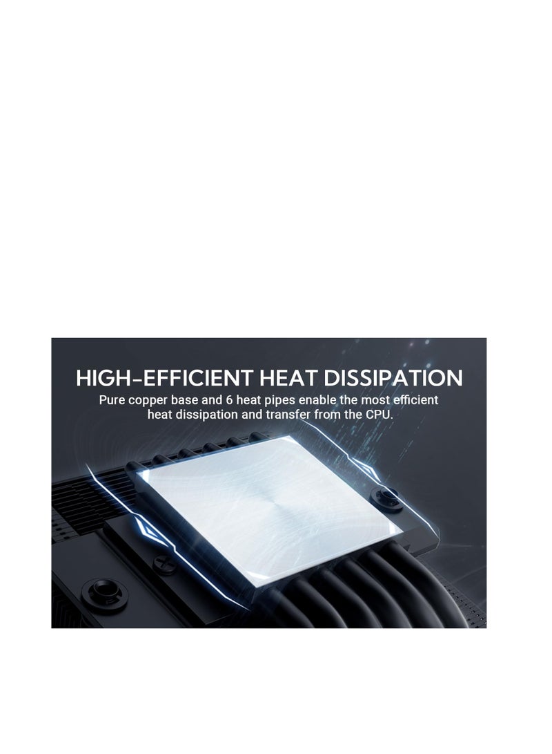 ID-COOLING IS-67-XT Black 67mm Height Low Profile CPU Cooler 6 Heatpipes CPU Air Cooler for HTPCs, ITX, and Small Form Factor Builds, 120x15mm Slim Fan, Support Intel LGA1700/1200/115X, AMD AM5/AM4 - Image 2