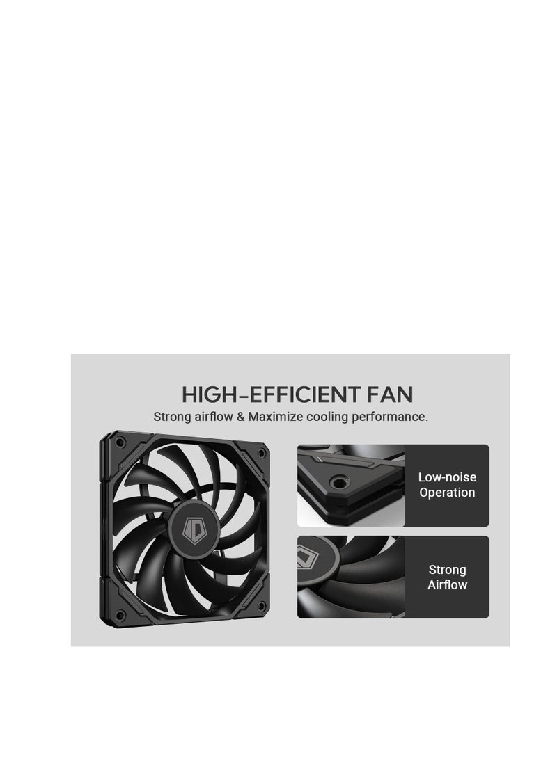 ID-COOLING IS-67-XT Black 67mm Height Low Profile CPU Cooler 6 Heatpipes CPU Air Cooler for HTPCs, ITX, and Small Form Factor Builds, 120x15mm Slim Fan, Support Intel LGA1700/1200/115X, AMD AM5/AM4 - Image 4