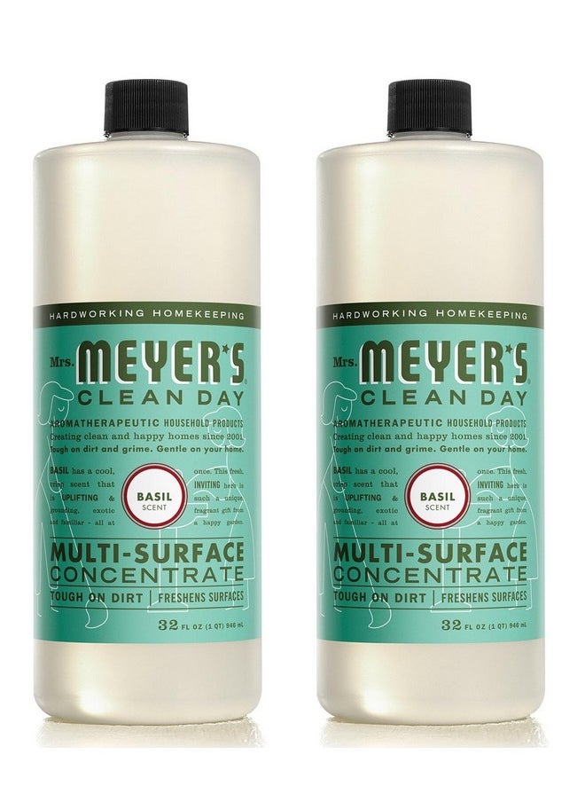 Mrs. Meyer's Clean Day MRS. MEYER'S CLEAN DAY Multi-Surface Cleaner Concentrate, Use to Clean Floors, Tile, Counters, Basil, 32 fl. oz - Pack of 2  - Image 1