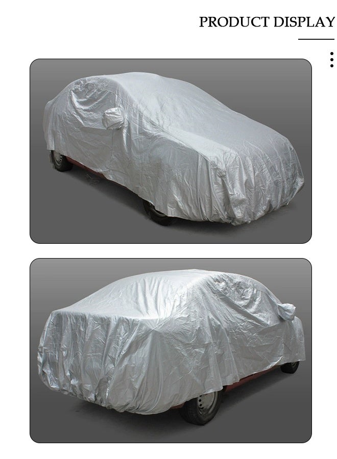 DUNISO أغطية سيارات كاملة، واقي من الشمس، حماية من الأشعة فوق البنفسجية، واقي من الشمس في الأماكن المغلقة، حماية من الحرارة، الغبار/الماء/الطقس، مضاد للأشعة فوق البنفسجية، مقاوم للخدش، بدلة سيدان عالمية 3XL - Image 5