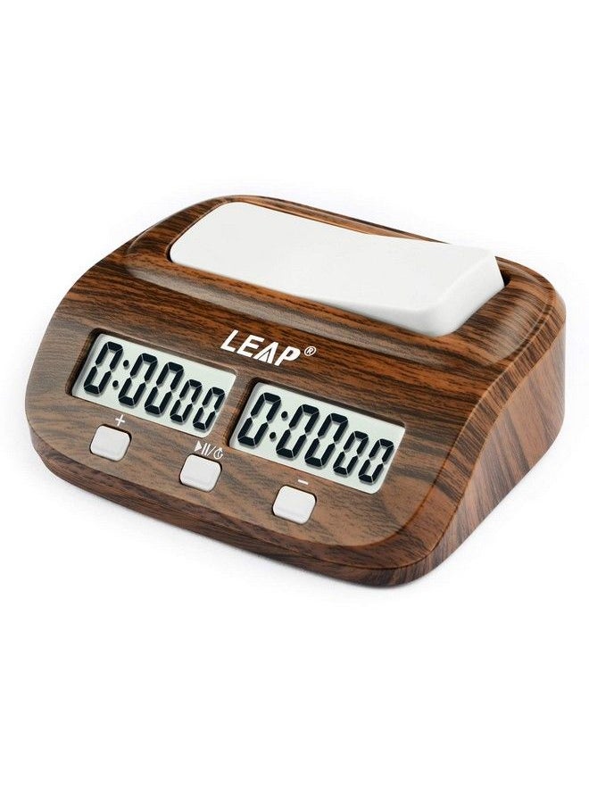 LEAP Chess Clock Digital Chess Timer Professional For Board Games Timer With Alarm Function (Official Store) Wood Appearance  - Image 2