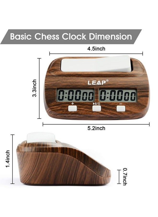LEAP Chess Clock Digital Chess Timer Professional For Board Games Timer With Alarm Function (Official Store) Wood Appearance  - Image 3