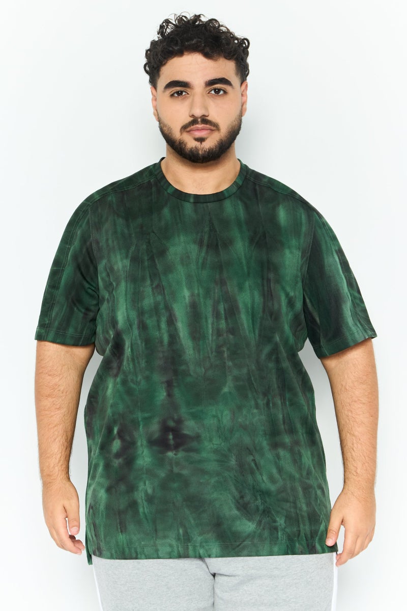 Adidas تي شيرت تدريب بأكمام قصيرة للرجال، رياضي، أخضر داكن - Image 1