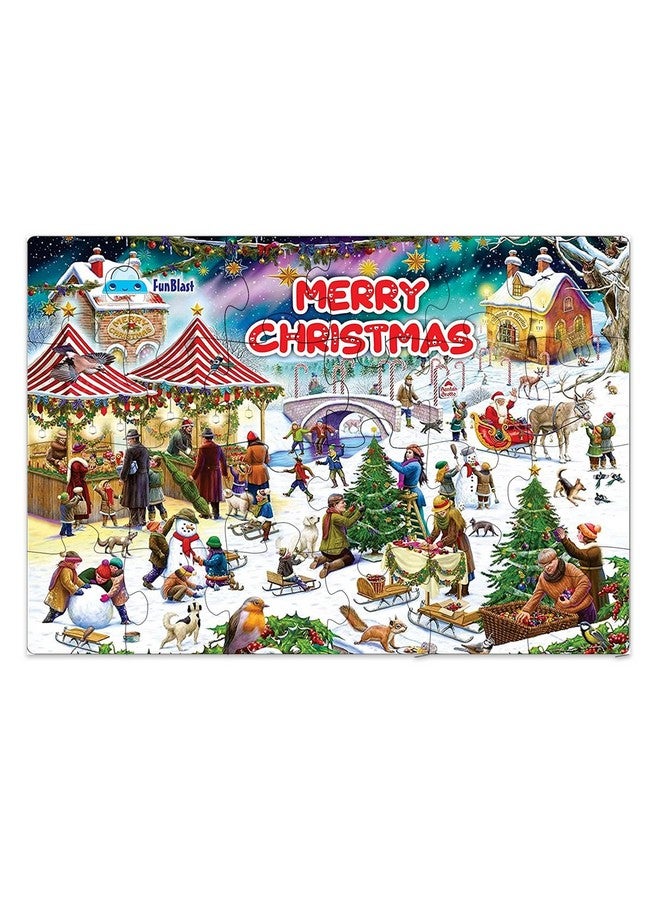 فنبلاست أحجية فن بلاست للأطفال - أحجية عيد الميلاد للأطفال، لعبة أحجية الصور المقطوعة للأطفال بعمر 5 سنوات فما فوق، هدايا عيد الميلاد للأطفال، هدايا إرجاع للأطفال، ألعاب للأطفال، لعبة عائلية داخلية - مقاس 30×22 سم - Image 1