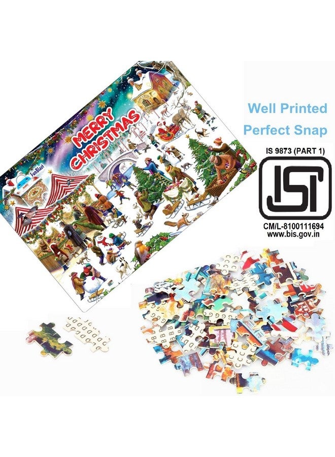 فنبلاست أحجية فن بلاست للأطفال - أحجية عيد الميلاد للأطفال، لعبة أحجية الصور المقطوعة للأطفال بعمر 5 سنوات فما فوق، هدايا عيد الميلاد للأطفال، هدايا إرجاع للأطفال، ألعاب للأطفال، لعبة عائلية داخلية - مقاس 30×22 سم - Image 2