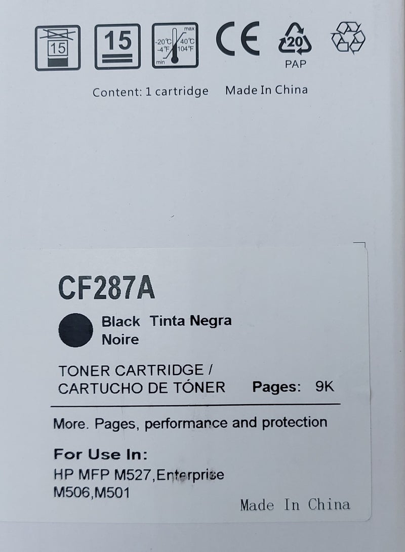 TONER MASTER TONER MASTER Compatible Toner Cartridge Replacement for HP 87A HP87A HP287A CF287A 1 Pack Used for Laserjet Enterprise M506 M506dn M506x M506n M501dn M501n MFP M527dn M527z Printer - Image 3