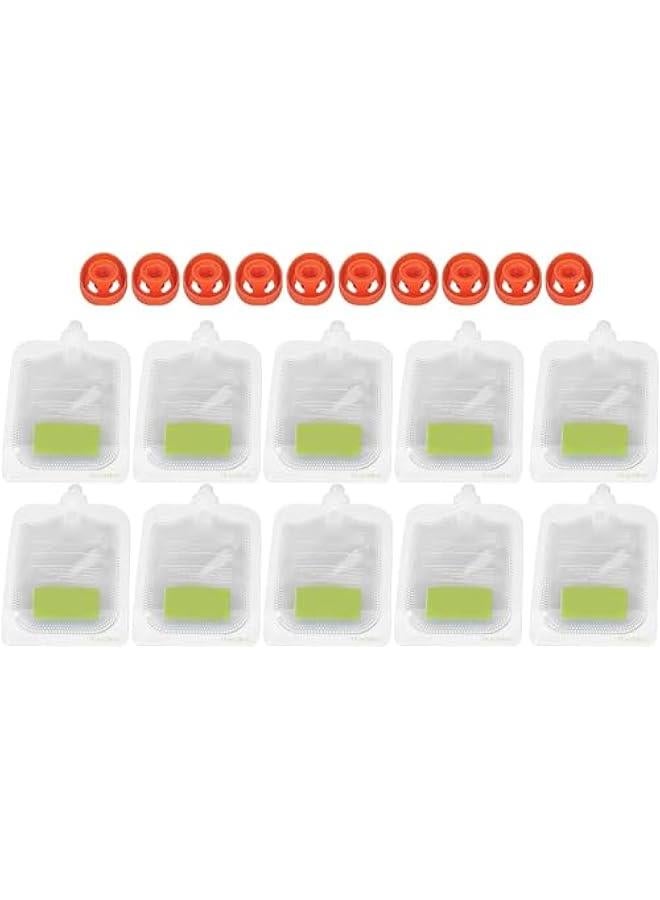 FYLX 【10PACK】Baby Food Pouches Reusable Baby Food Storage Portable Manual Baby Fruit Puree Bags Easy to Clean Refillable Baby Fruit Squeeze Bags for sauce Yogurt and Puree Group 1) - Image 1