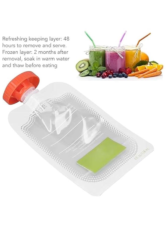 FYLX 【10PACK】Baby Food Pouches Reusable Baby Food Storage Portable Manual Baby Fruit Puree Bags Easy to Clean Refillable Baby Fruit Squeeze Bags for sauce Yogurt and Puree Group 1) - Image 2