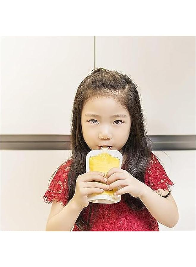 FYLX 【10PACK】Baby Food Pouches Reusable Baby Food Storage Portable Manual Baby Fruit Puree Bags Easy to Clean Refillable Baby Fruit Squeeze Bags for sauce Yogurt and Puree Group 1) - Image 5