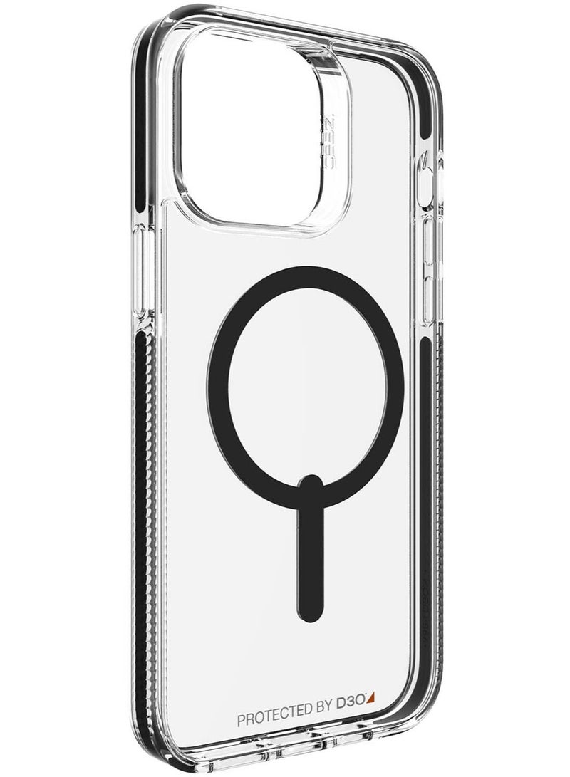 Gear4 غطاء حماية لجهاز ايفون 14 برو ماكس مع ماج سيف و D3O للحماية من الصدمات حتى 13 قدم/ 4 متر - اسود - Image 4