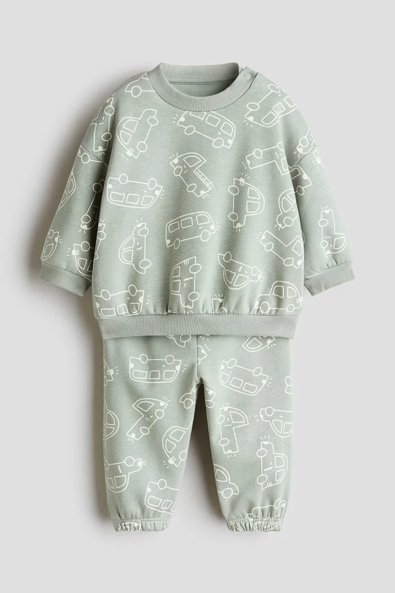 H&M 2-piece printed sweatshirt set