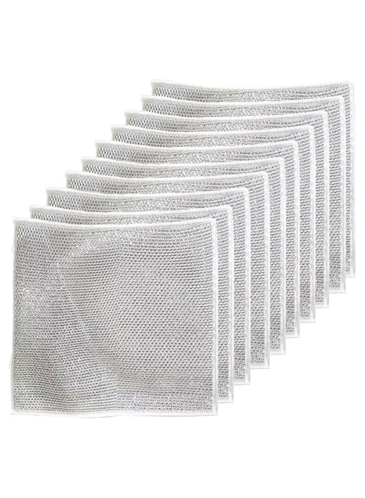 Generic GALER 10PCS Multipurpose Wire Dishwashing Rags for Wet and Dry, Reusable Kitchen Cleaning Wire Dish Towels Dish Cloths, Lint Free Duster Cloth, Multifunctional Non-Scratch Wire Dishcloth for Kitchen