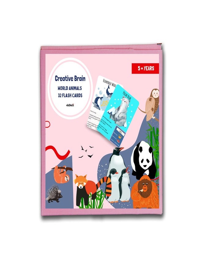 EKDALI Creative Brain Flash Card: Learn in 4 Minutes| Animals of The World| Gift for Ages 5 and up | Super Fun for Starting Conversations in Family. - Image 1