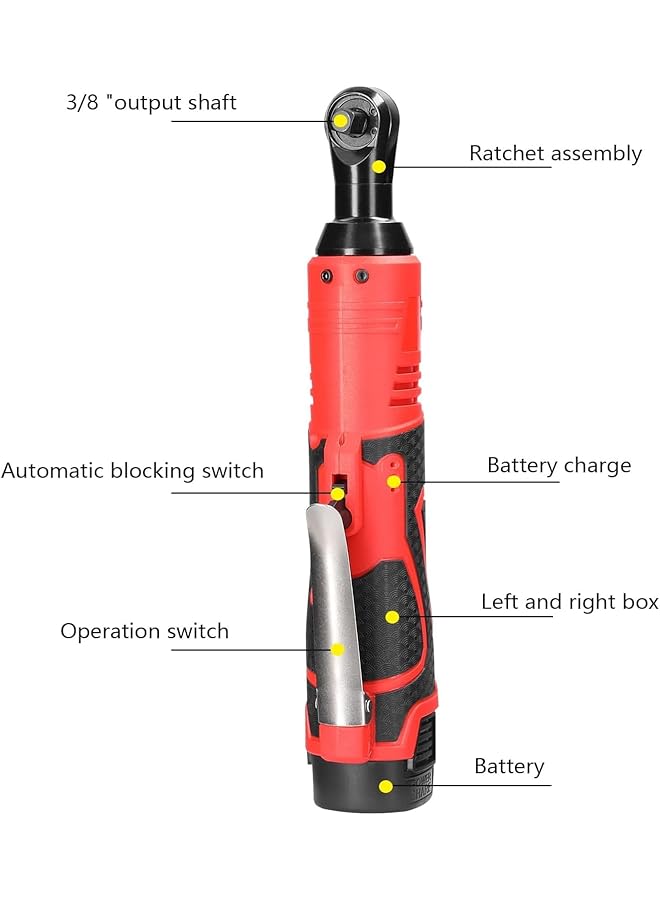 erorex Ratchet Wrench Multifunctional 16.8V Impact Wrench Cordless Electric Wrench 3 8 Inch 90° Right Angle Ratchet Wrenches Impact Driver Power Tool - Image 2