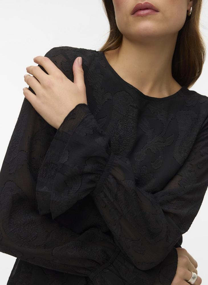 فيرو مودا بلوزة بأكمام طويلة بكشكشة من فيميشي - Image 3