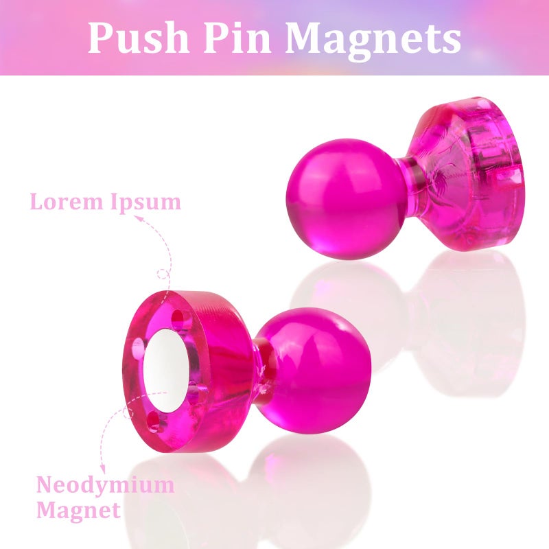WenTao 90 PCS Colorful Strong Magnetic Push Pin Magnets, 9 Assorted Color Magnetic Push Pin Magnets for Office, Classroom, Kitchen Home and School, Map Magnets, Whiteboard Magnets - Image 4