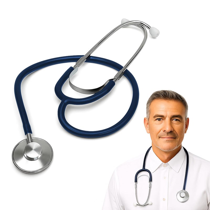 Dixie Ems Single Head Lightweight Stethoscope, Latex Free, for Doctors, Nurses, Students, Medical and Home Use - Royal Blue - Image 1