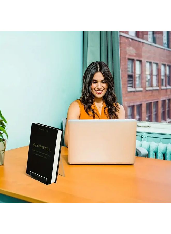6 قطع من حوامل العرض الأكريليكية مع أرفف، حامل حديث صغير للكتب والأجهزة اللوحية، مناسب للصور والألبومات وأوراق الموسيقى والدفاتر والأعمال الفنية والأقراص المدمجة. - Image 5