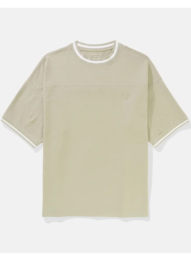 American Eagle AE Oversized Ringer Pique T-Shirt