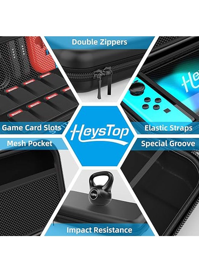 General Carrying case for Nintendo Switch with screen protector, 9-in-1 Nintendo Switch accessory kit and 6-pack thumb grip case for Nintendo Switch  - Image 3