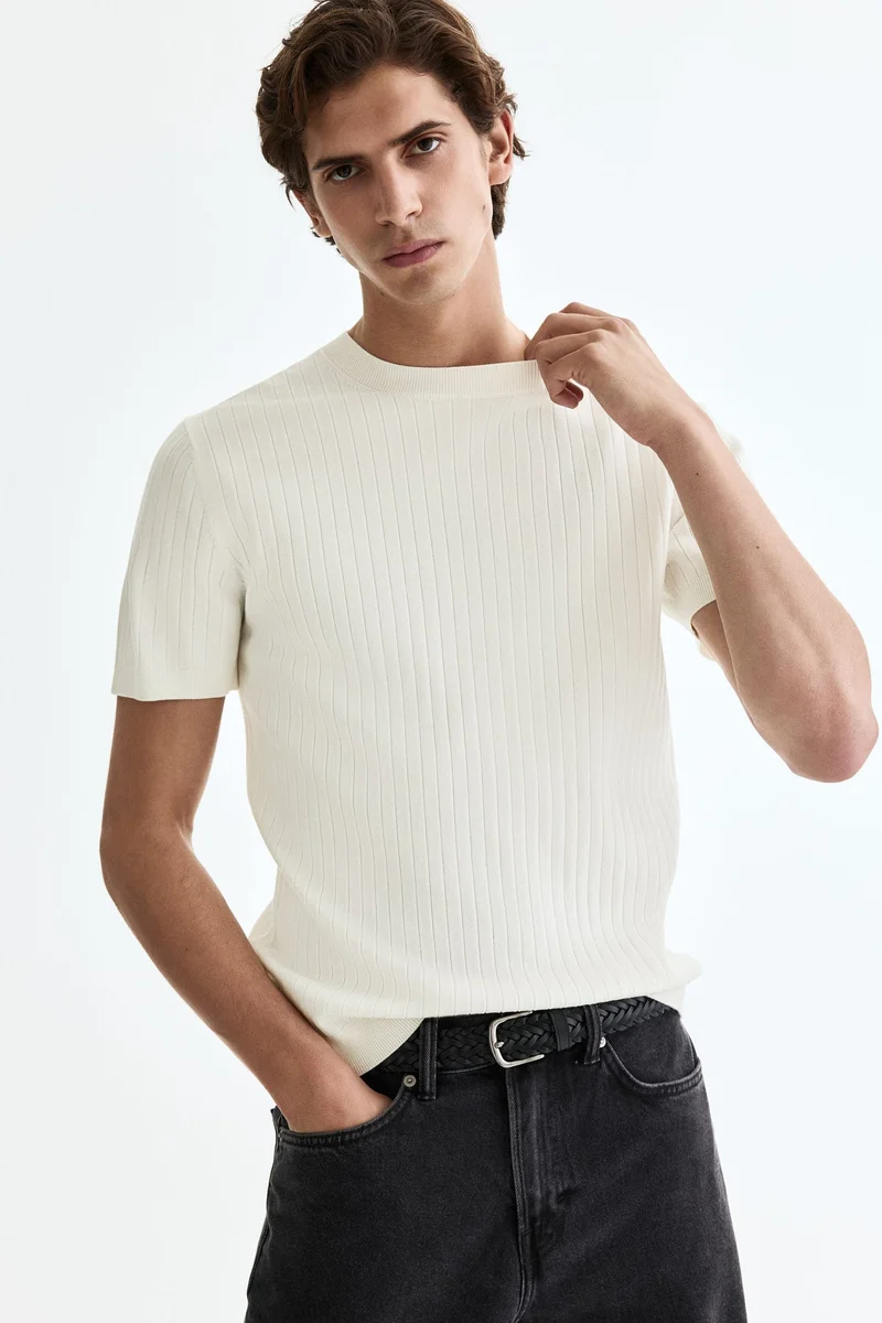 H&M Slim Fit Knitted T-shirt