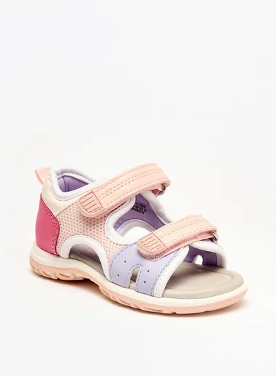 Barefeet Panelled Backstrap Sandals with Hook and Loop Closure