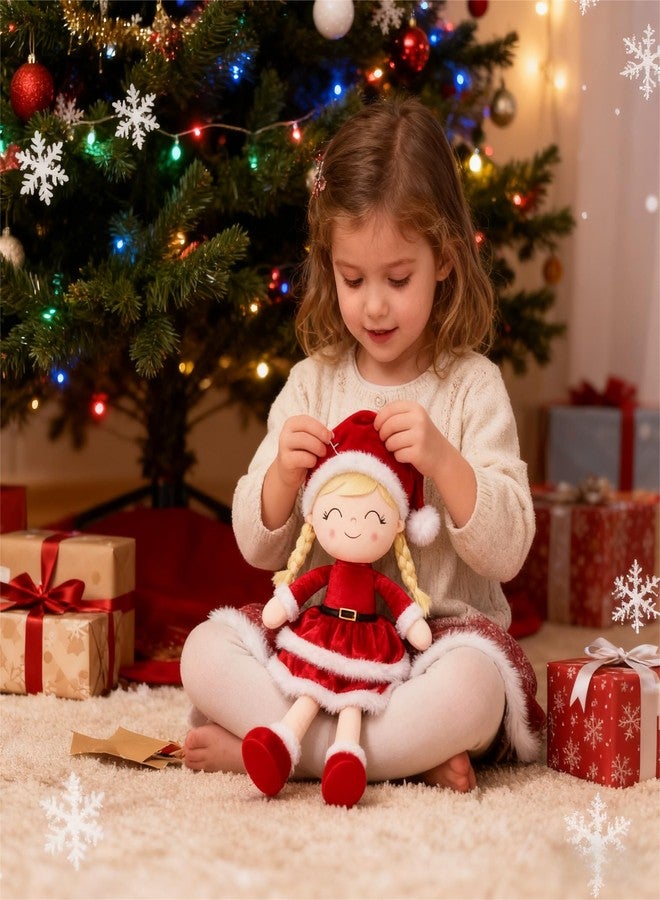 Gloveleya Soft Plush Doll Christmas Girl Dolls with Red Dress, Gift Box & Free Card - Perfect Holiday or Birthday Gift for Toddlers 2-8 Ages - Image 4