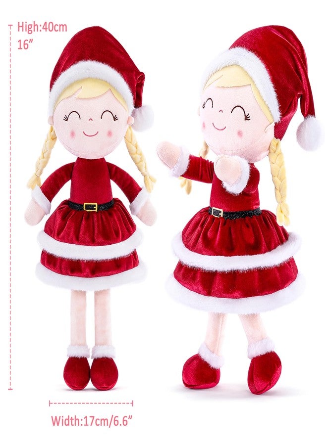 Gloveleya Soft Plush Doll Christmas Girl Dolls with Red Dress, Gift Box & Free Card - Perfect Holiday or Birthday Gift for Toddlers 2-8 Ages - Image 2