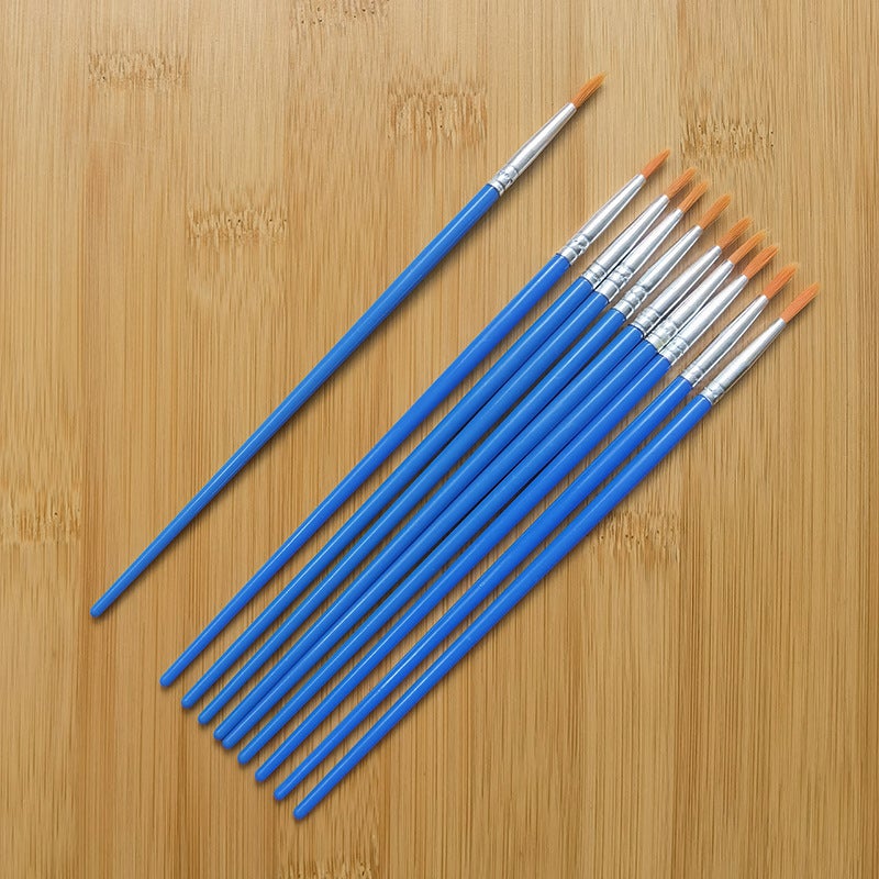مجموعة فرش الرسم الزيتي الرقمية، 200 قطعة، مقابض بلاستيكية، شعر نايلون، فرش مدببة ومسطحة - Image 3
