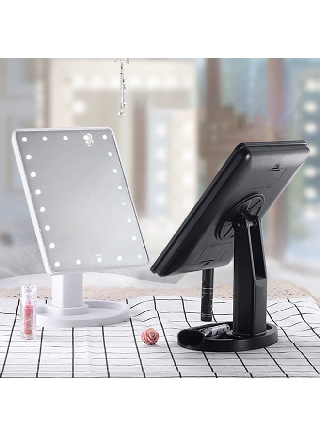 LED ضوء ماكياج طاولة طاولة غنى مرآة سطح المكتب 360 درجة تدوير التخزين لمس استشعار ماكياج مرآة - Image 5