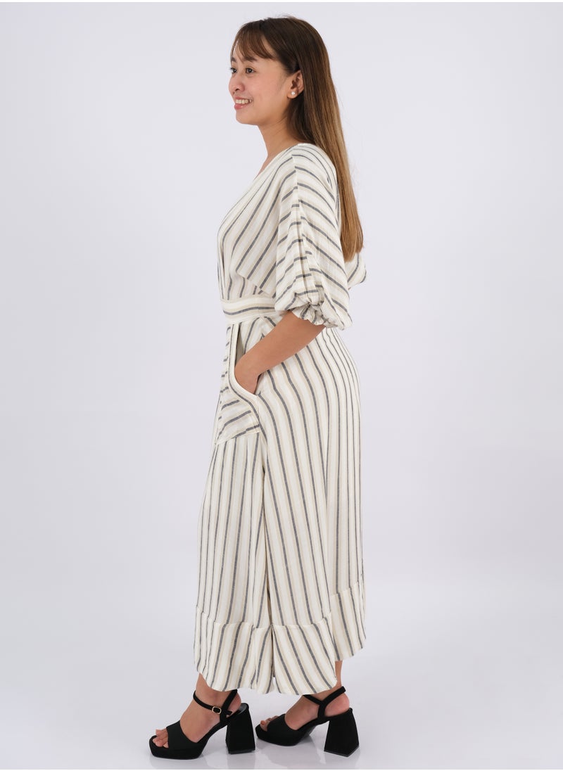 ONLY - Women’s Two Pockets Striped Casual Dress in Business Pinstripe - Image 1