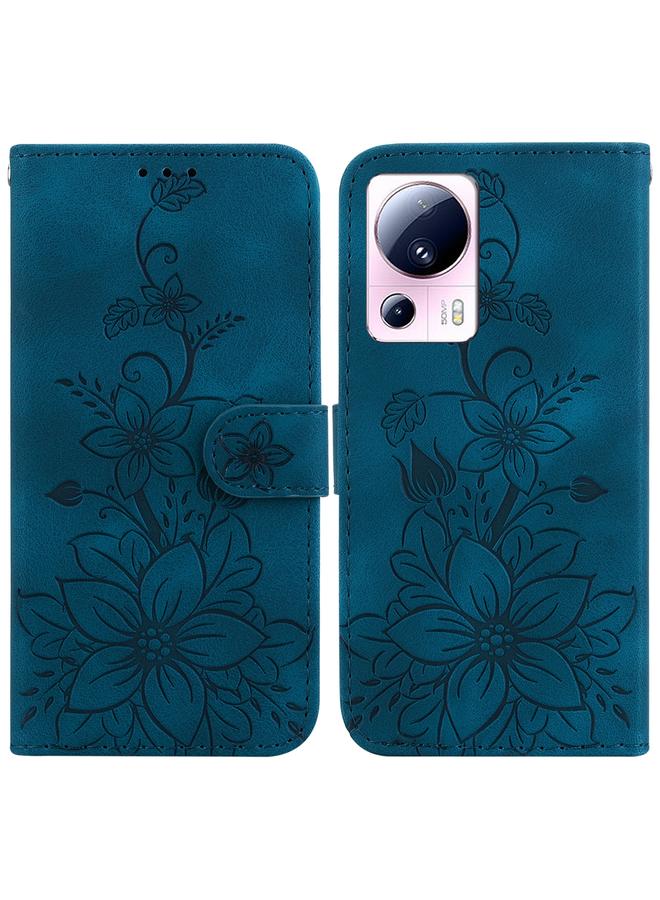 erorex Case For Xiaomi 13 Lite / Civi 2 Lily Embossed Leather Phone Case  - Image 1