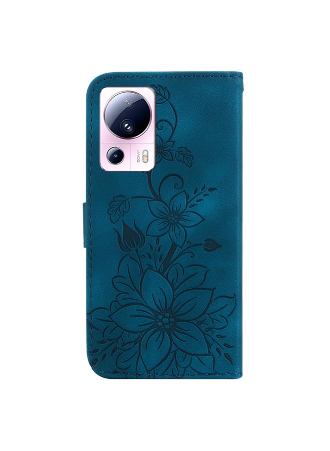 erorex Case For Xiaomi 13 Lite / Civi 2 Lily Embossed Leather Phone Case  - Image 3