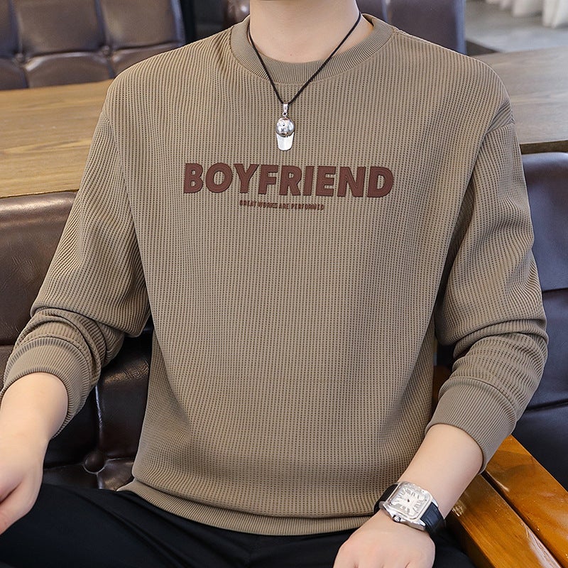 Men'S Autumn Urban Pullover Loose T-Shirt Breathable Men'S Long Sleeve - Image 2
