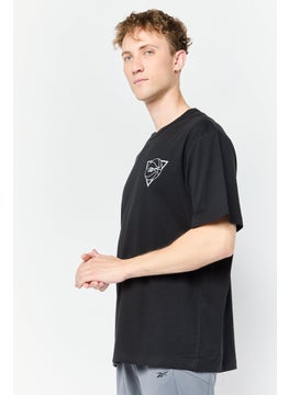 Reebok Men Sportswear Fit Short Sleeves Outdoor T-Shirt, Black  - Image 4